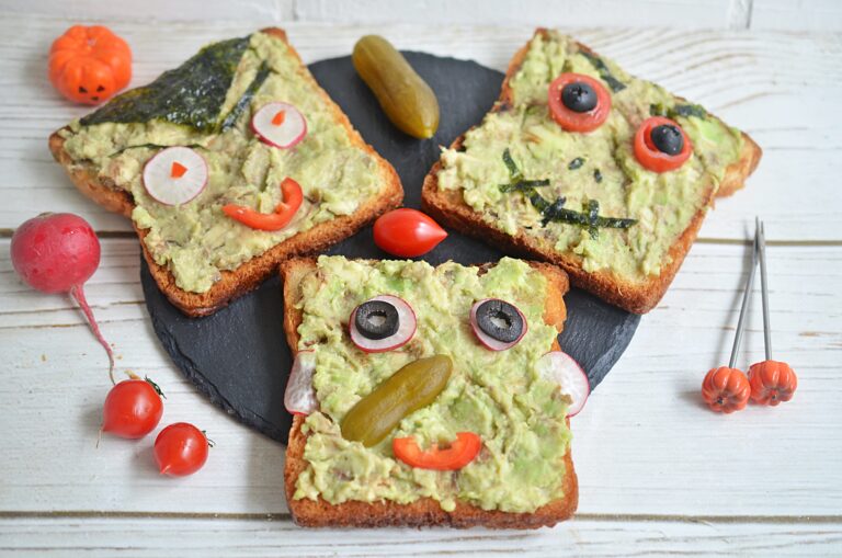 Halloween Avocado Breakfast Toast